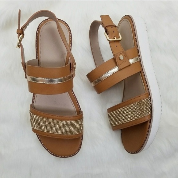 Aldo Shoes - Aldo Maxxim Brown and Gold Cushion Foam Sandals